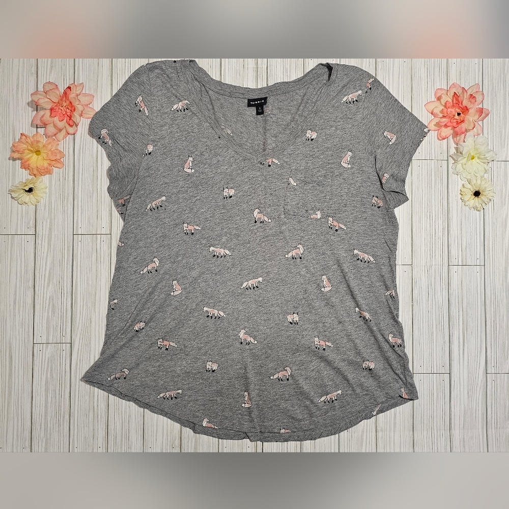 Torrid Fox Print Pocket Tee